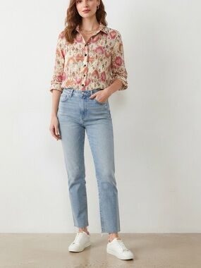 🔥$10 FINAL PRICE🔥 LSA Multicolor Pink and Orange Printed Top